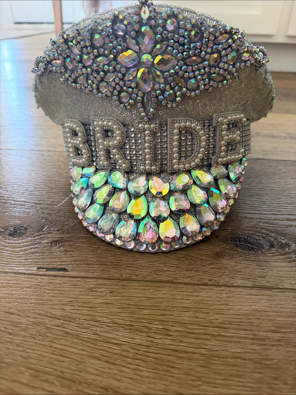 BRIDE Iridescent Jeweled Cap - Women's Bridal Accessory